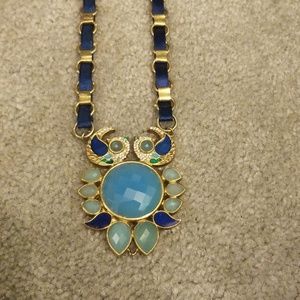 Mela artisans unique blue stone bird necklace